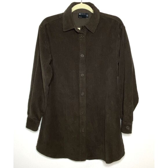 VTG Style Asos Corduroy Cotton Front Button Clueless Layer Shacket 4 (no belt) - Picture 1 of 11